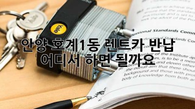 안양 호계1동 렌트카 반납, 어디서 하면 될까요?
